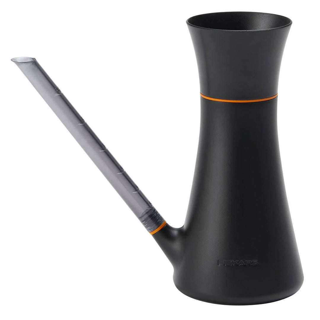 Fiskars Giesskanne mit Deckel, 1,2 l, Ohne Abnehmen des Deckels befüllbar, Höhe: 25,8 cm, Schwarz/Or