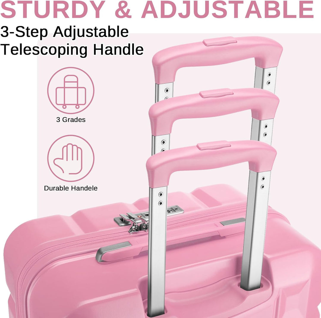 KONO Handgepäck Koffer Trolley Handgepäck 54cm Zwillingsrollen ABS Hartschalenkoffer Reisekoffer mit