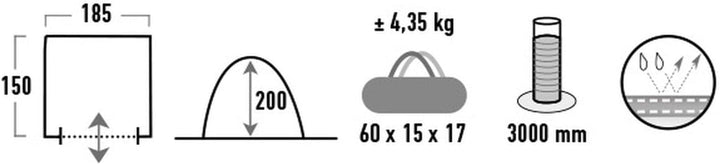 High Peak Tent, Multi-Purpose Tent torbole, extra high Entrance, Standing Height, Removable Tent FL