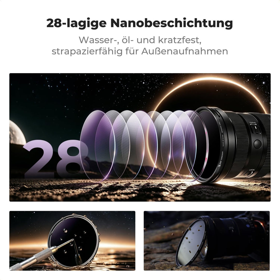K&amp;F Concept Nano-X Serie 49mm ND100000 Filter Fester ND Filter Graufilter (16,6 Blendenstufen), 49mm