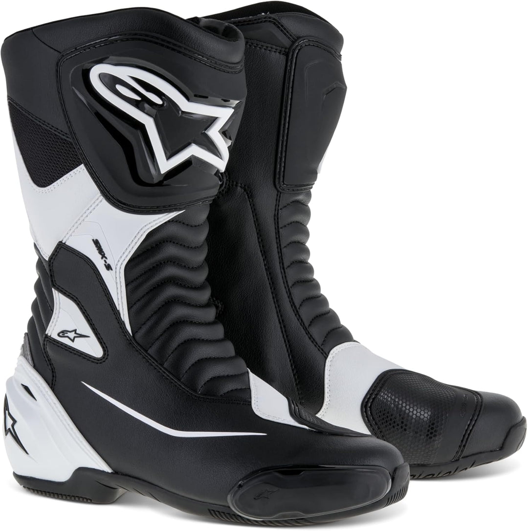 Alpinestars Unisex 1 Motorradstiefel 47 EU Schwarz Weiss, 47 EU Schwarz Weiss