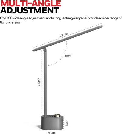 Honeywell Schreibtischlampe LED Desk Lamp mit A+C USB Tageslichtlampe Schreibtisch Tageslicht mit 3