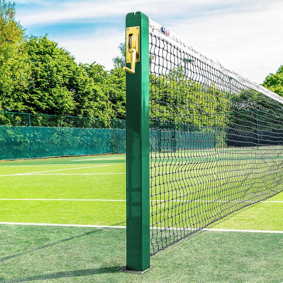 Vermont Eckige Tennispfosten 76mm Stahlpfosten - in Grün oder Schwarz erhältlich (Grün, ohne Bodenhü