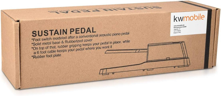 kwmobile Universal Sustain Keyboard Pedal - mit 1,5m Anschluss Kabel - Sustainpedal Fusspedal für di