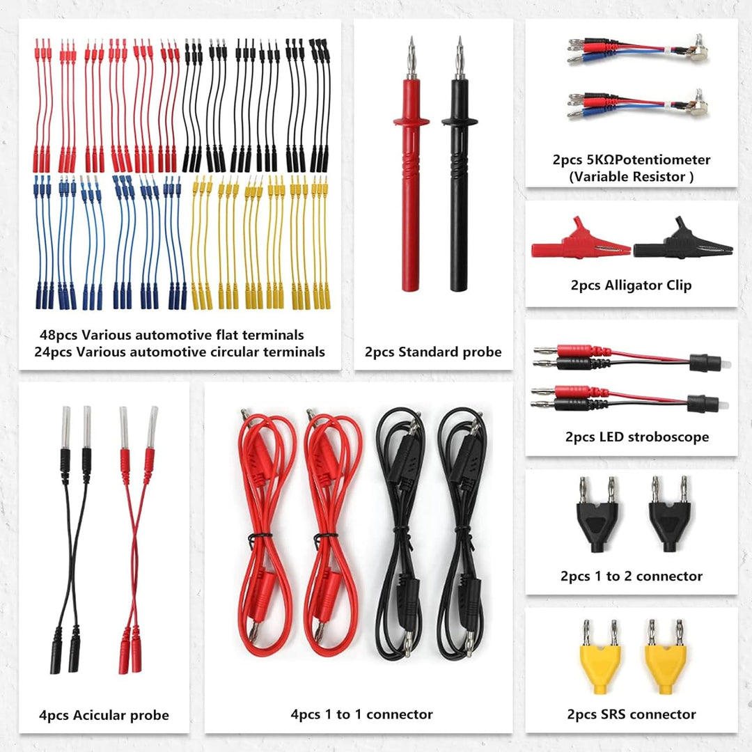 Multimeter Test Leads Set, 92PCS KFZ Fehlerdiagnose Messleitungsset enthält Prüfspitzen, Kabelverbin