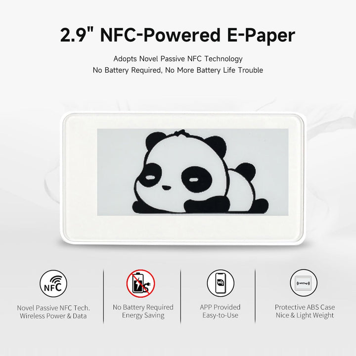 Waveshare 1.54inch NFC-Powered e-Paper No Battery Wireless Powering and Data Transfer (Pure White Ca