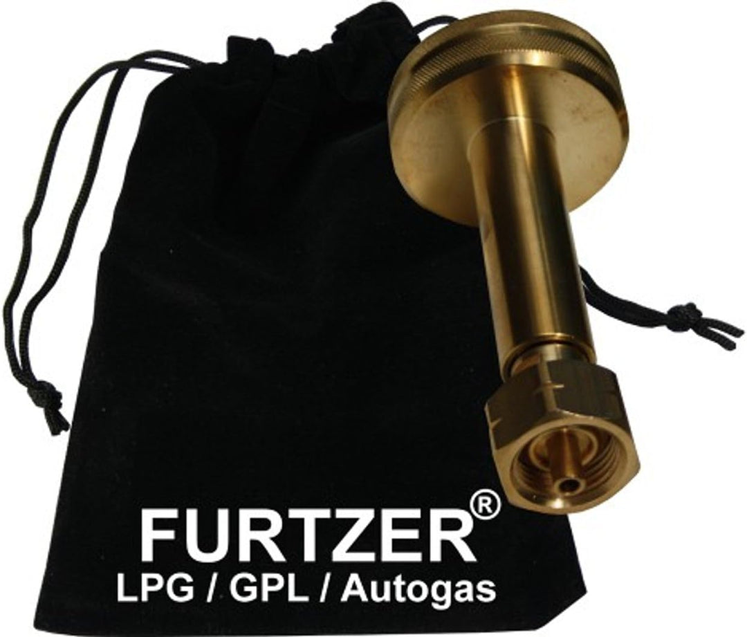 Furtzer LPG GPL Autogas Tankadapter Dish Gasflaschen Propangas lang Adapter mit Stoffbeutel by