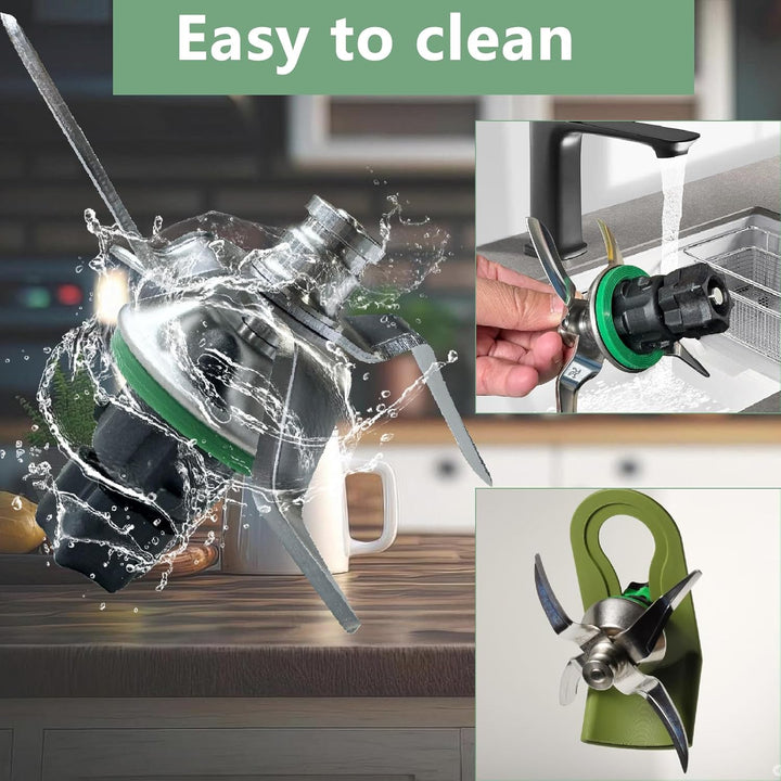 Messer für Thermomix TM5 TM6, Ersatzmesser mit Dichtungsring aus Edelstahl, Küchenmaschine Mixmesser