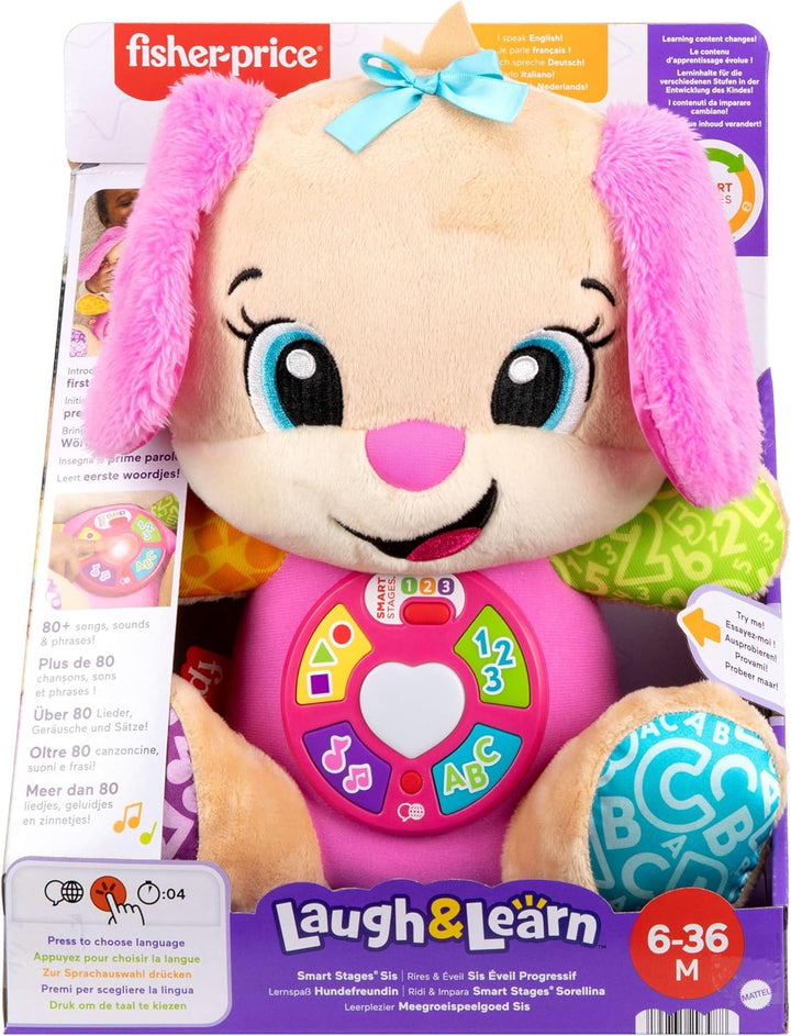 Fisher-Price Musikalischer Lernspass für Babys Smart Stages Hundefreundin, Plüschspielzeug mit Smart