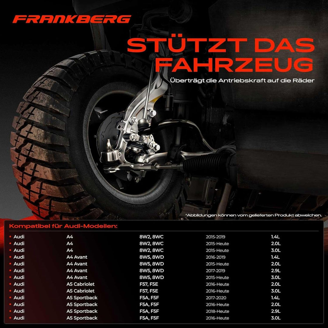 Frankberg Achsschenkel Vorderachse Rechts Kompatibel mit A4 8W2 8WC 2015-Heute A4 Avant 8W5 8WD 2015