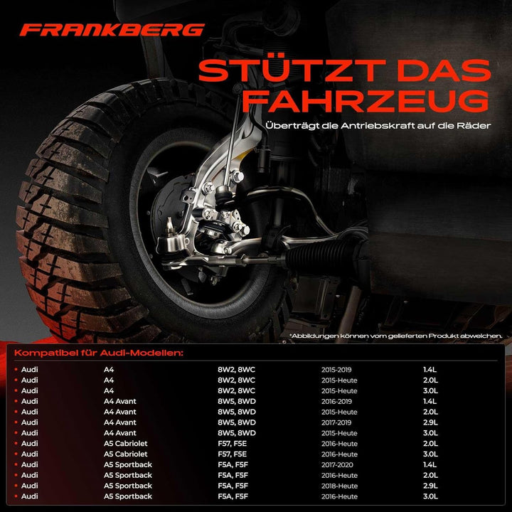 Frankberg Achsschenkel Vorderachse Rechts Kompatibel mit A4 8W2 8WC 2015-Heute A4 Avant 8W5 8WD 2015
