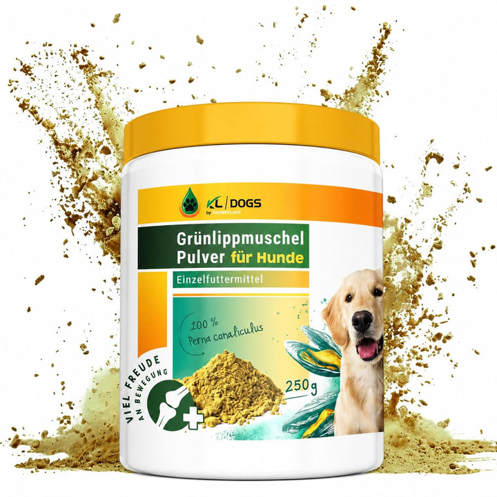 Kräuterland Grünlippmuschelpulver Hund 250g - reines Muschelextrakt - Grünlippmuschel Pulver auch fü