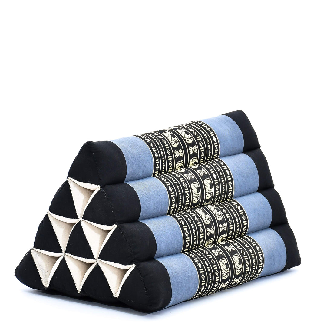 Leewadee Thai Dreieckskissen 50 x 33 x 33 cm - Feste Kapok Rückenstütze für Lesen, Bett, Sofa &amp; Bode