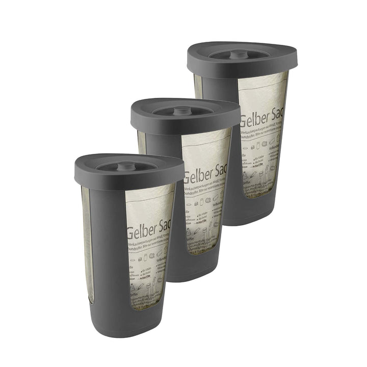 Rotho Fabu 3er-Set Müllsackständer, Kunststoff (PP recycelt), anthrazit, 40.6 cm, 3 3 x Müllsackstän