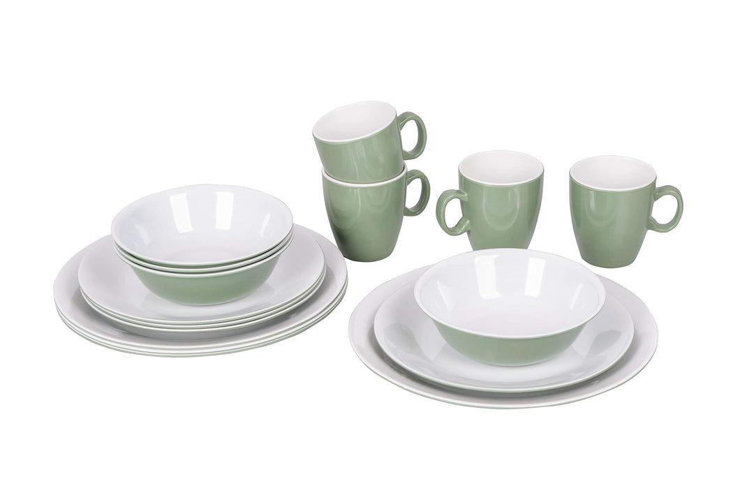 Bo-Camp - Geschirr - 100% Melamin - 16-teilig - Grün