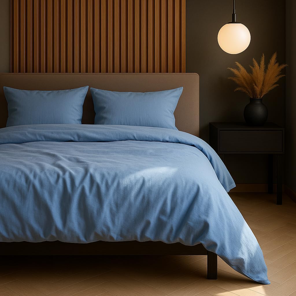 VelvetHome Deluxe Bettwäsche 155x220 Baumwolle Bettbezug 155x220 cm mit Kissenbezug 80x80 cm Hohe Qu