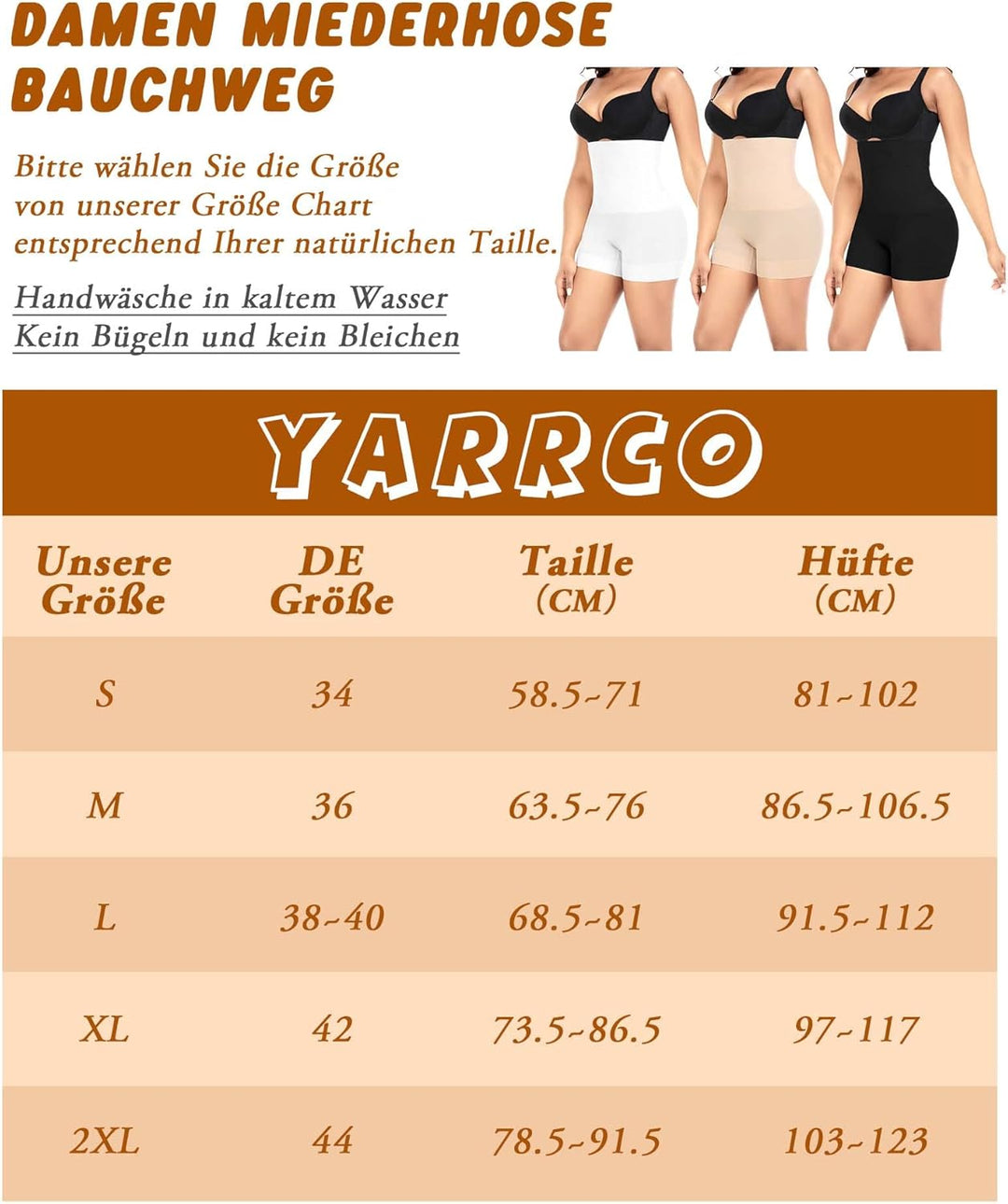 YARRCO Bauchweg Unterhose Damen Shapewear Nahtlose Miederhhose Hohe Taille Kurze Miederpants Body Sh