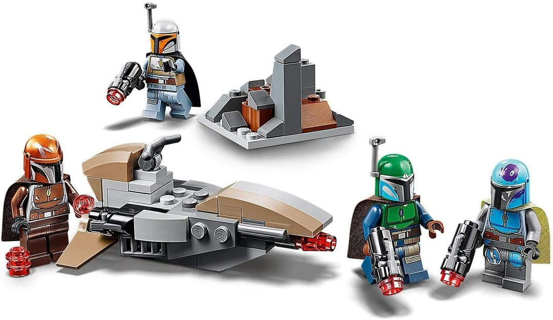 LEGO 75267 Star Wars Mandalorianer Battle Pack Set mit 4 Minifiguren, Speeder-Bike und Verteidigungs