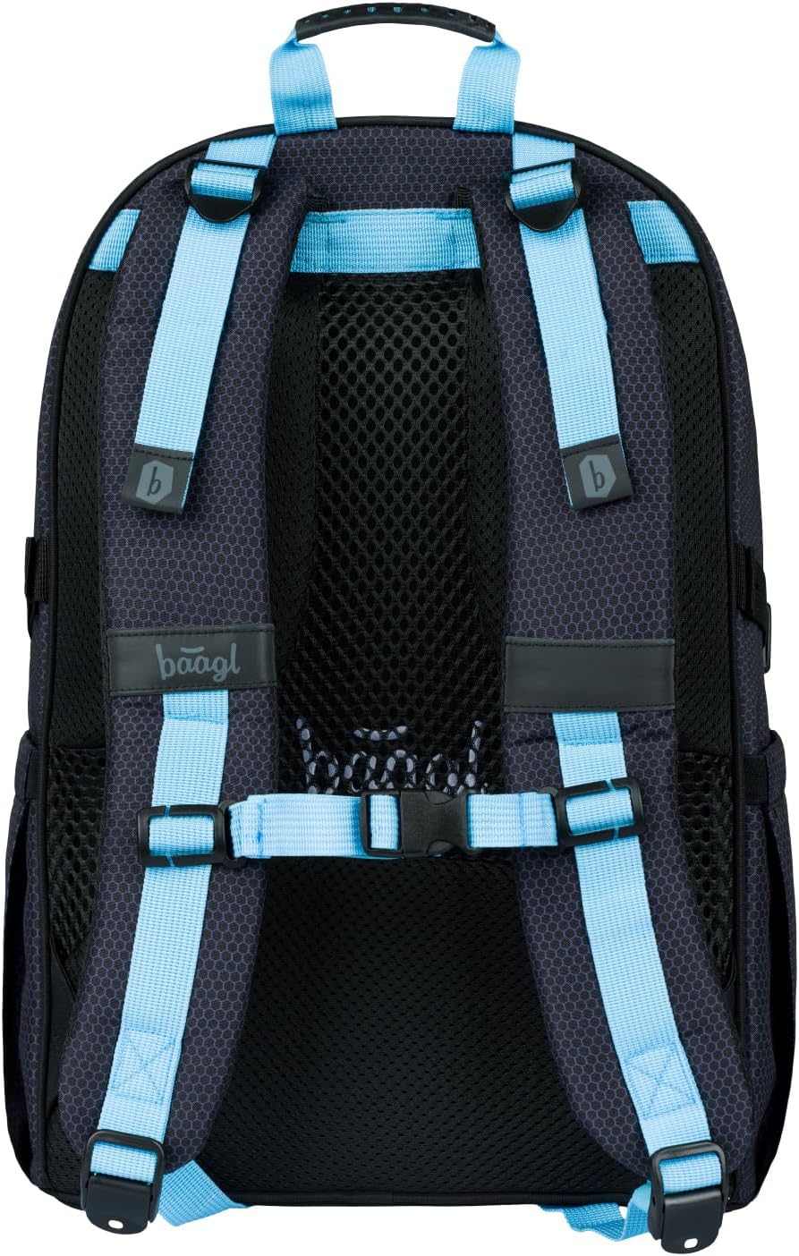 Baagl Schulrucksack für Jungen Mädchen Teenager - Skateboard Rucksack - Kinderrucksack mit Laptopfac