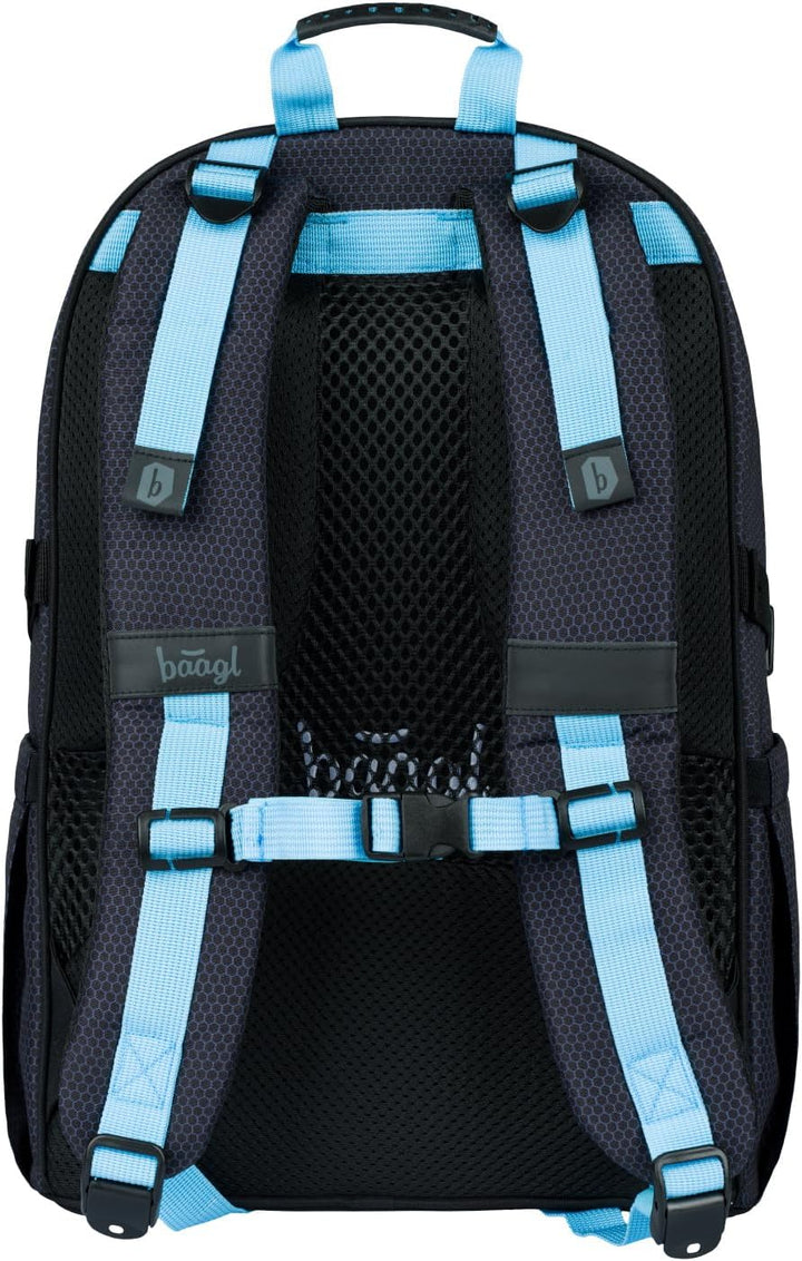 Baagl Schulrucksack für Jungen Mädchen Teenager - Skateboard Rucksack - Kinderrucksack mit Laptopfac