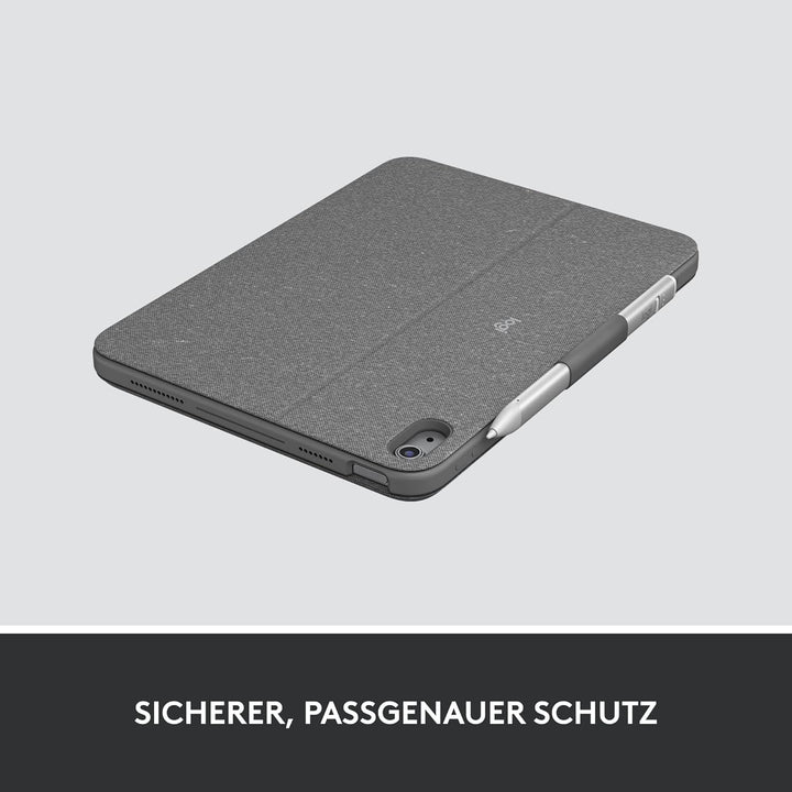 Logitech Combo Touch Case mit abnehmbarer Tastatur für iPad (10. Generation), grosses Trackpad, hint