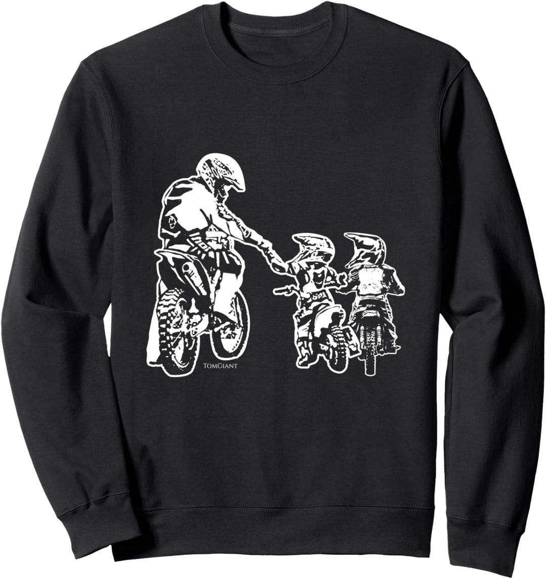 Dirt Bike Motorrad Motocross Vater Biker Sohn Söhne Papa Sweatshirt