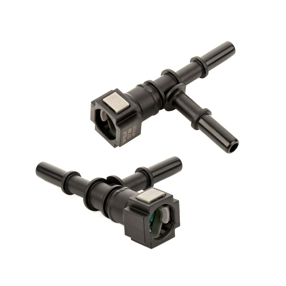 LST 2x Kraftstoffleitung Schnellkupplung T-Stück mit doppelt Stecker 7,89-8mm