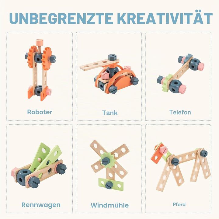 ROBUD Holz Werkbank für Kinder,Werkzeugbank Spielzeug, ab 3 4 5 6 7 Jahre