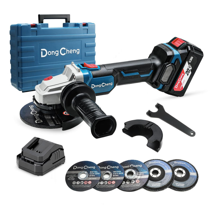 DongCheng Akku Winkelschleifer 125mm, 630W Bürstenloser Motor,Akku Flex Trennschleifer 20V,Schnellve