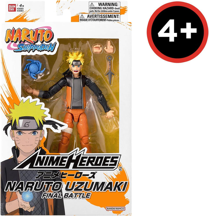 Bandai – Anime Heroes – Naruto Shippuden – Anime Heroes Figur 17 cm – Naruto Uzumaki (Final Battle)