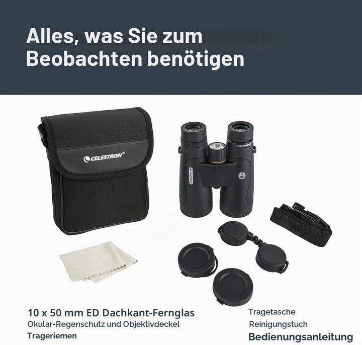 Celestron Nature DX ED 10x50 Binoculars - Premium Extra-Low Dispersion ED Glass Lenses, 10x50