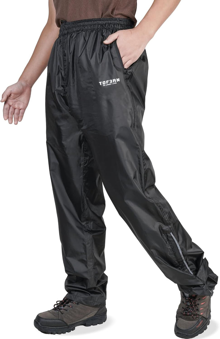Tofern wasserdichte Regenhose für Herren Leichte Regenhose Winddichte Outdoorhose zum Wandern Campin