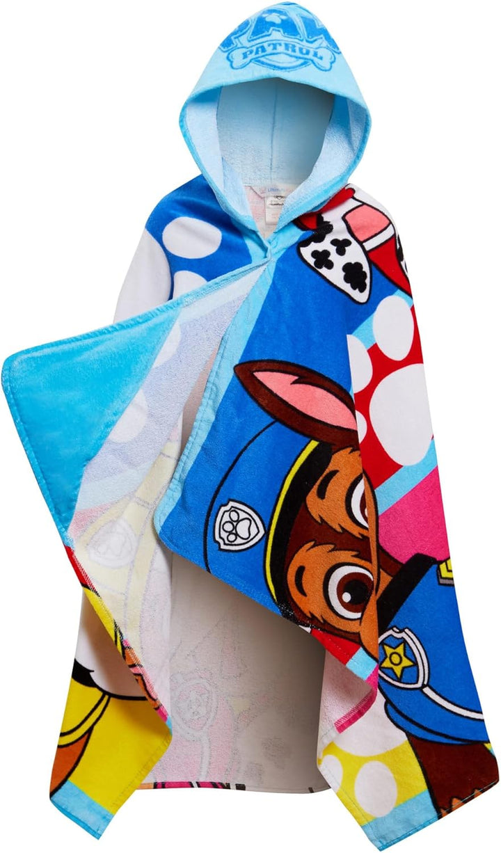 PAW Patrol Kapuzenhandtuch, 100% Baumwolle, Skye Chase Poncho, Kinder-Strandtuch, Jungen-Badetuch, M
