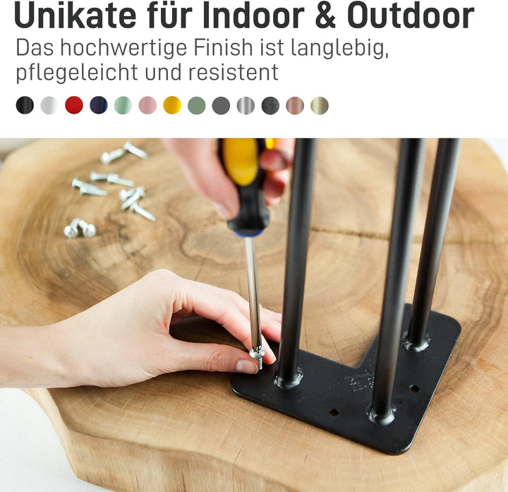 Natural Goods Berlin 4X Hairpin Leg Tisch-Beine | Möbel-Füsse aus Metall | Hairpin Legs für DIY-Proj