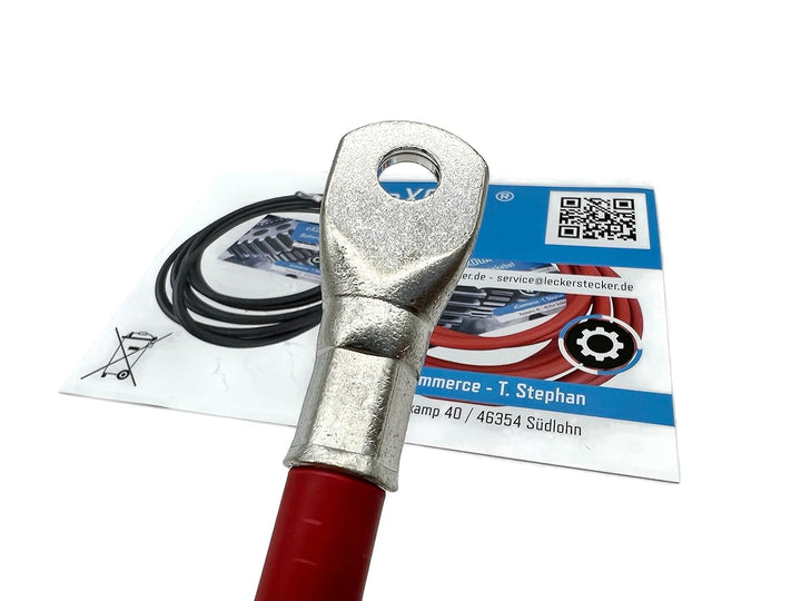 eXODA 50mm² Batteriekabel 50cm M8 Kabelschuhe Rot 99 9% Kupfer max 8064 Watt 672A bei 12V ideal für