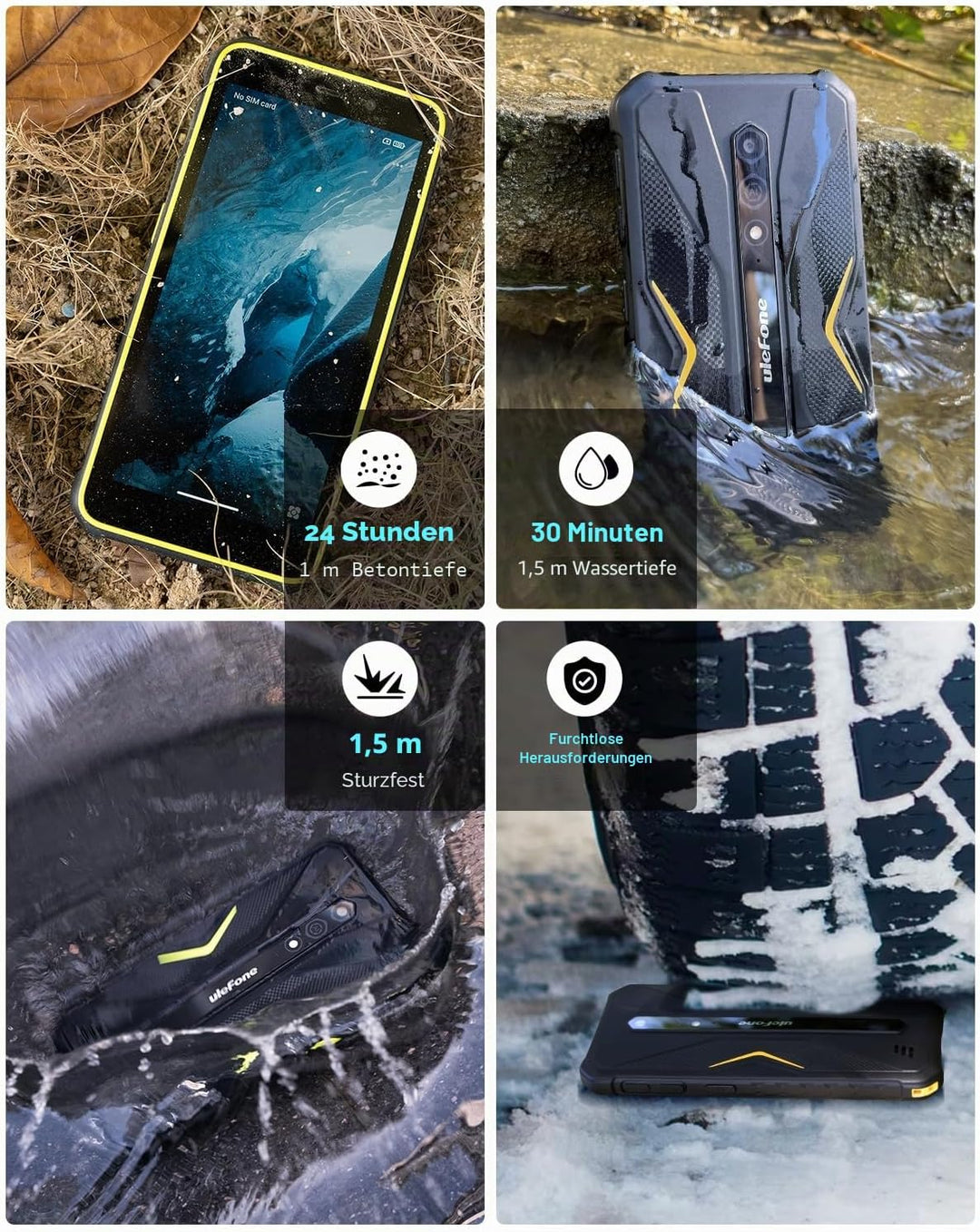 Ulefone Armor X12 Outdoor Smartphone Android 13 Go 6GB + 32GB/256GB SD 4860mAh 5,45'' HD+ 13MP+8MP I