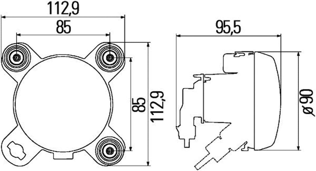 HELLA 1K0 247 043-097 DE/FF-Hauptscheinwerfer - 90mm Performance - 24V - rund - Referenzzahl: 12.5 -