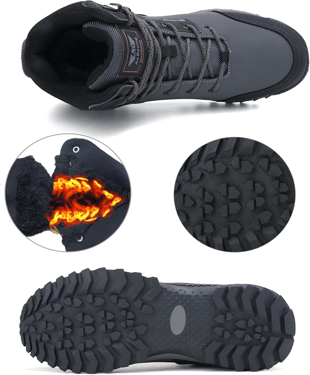 ARRIGO BELLO Winterschuhe Herren Winterstiefel Schneestiefel Warm Gefütterte Stiefelette Arbeitsschu