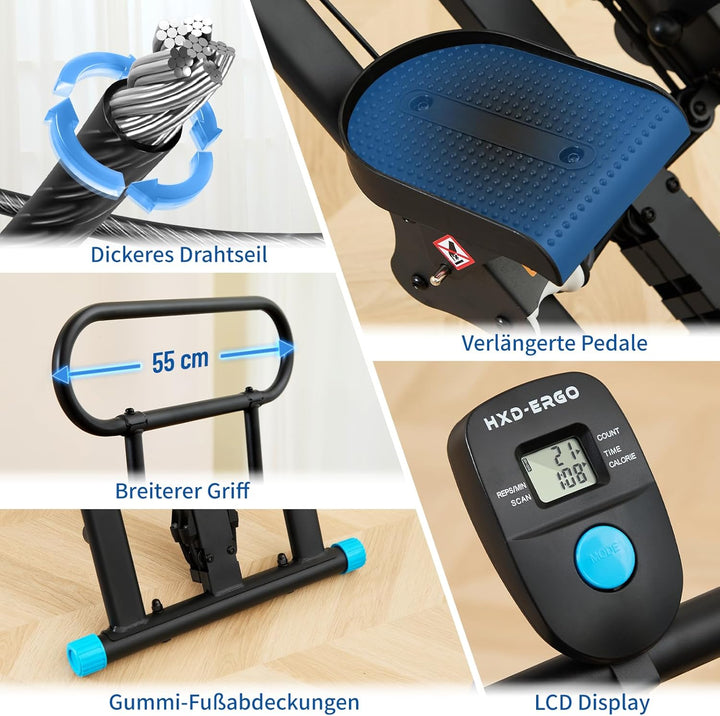 HXD-ERGO Vertikale Klettermaschine, Kreuztrainer mit LCD-Display, Steppers Faltbare Tragbares Pedal,