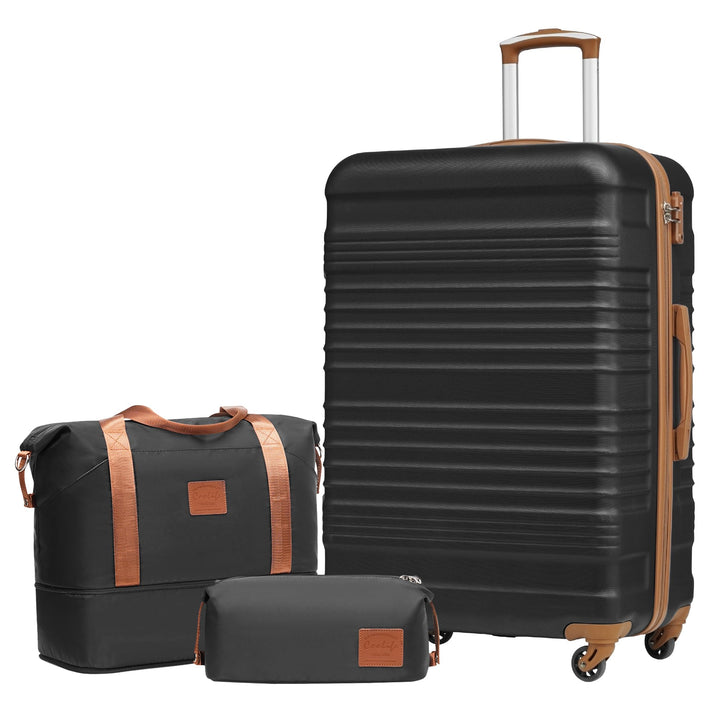 COOLIFE Koffer-Set Trolley Koffer ABS Hartschale Reisekoffer 4 Rollen TSA-Schloss einziehbarer Troll