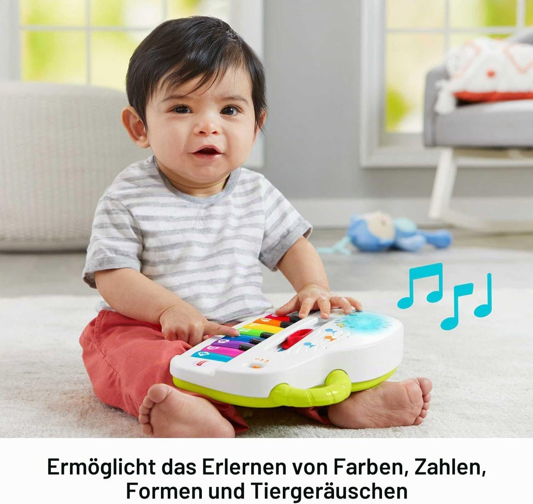 Fisher-Price Babys erstes Keyboard - tragbares Spielzeugklavier mit 4 Spielmöglichkeiten, Liedern, L