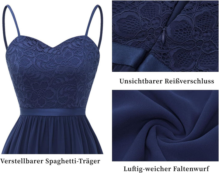 DRESSTELLS Abendkleider Elegant für Hochzeit Festlich Ballkleid Damen Lang Brautkleid Standesamt Bra