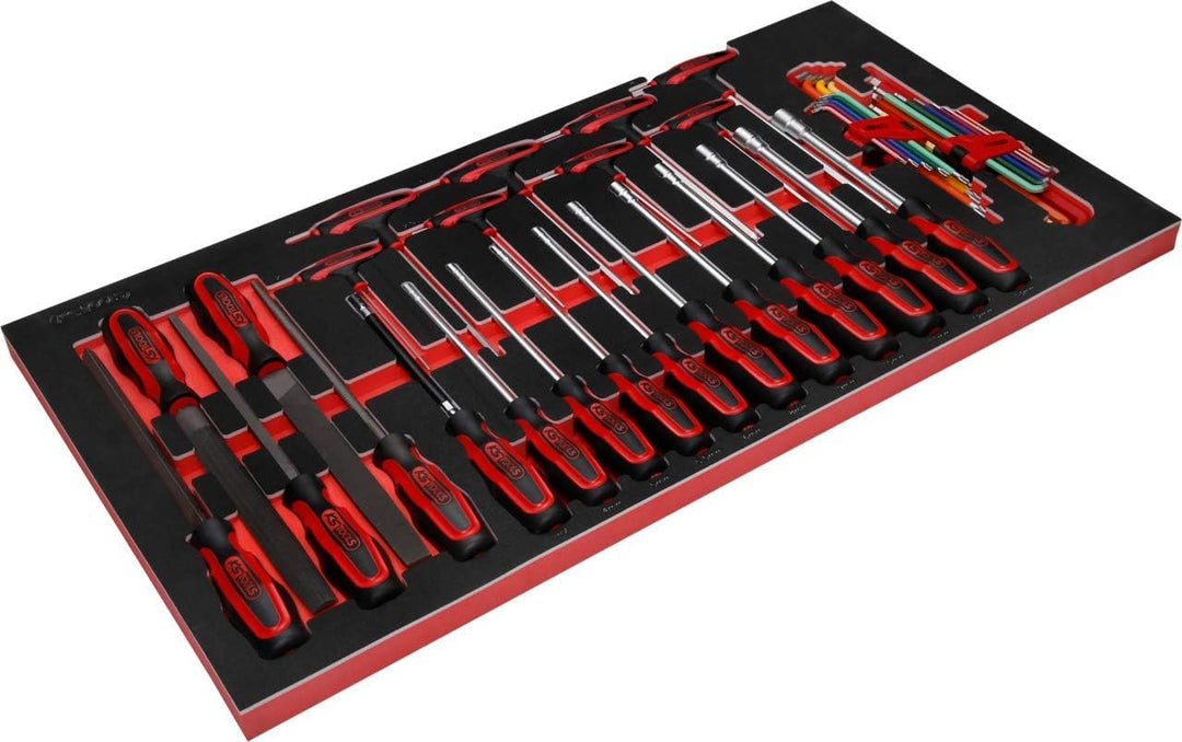 KS Tools 813.0042 Schraubendreher- / und Feilen-Satz in Schaumstoffeinlage, 42-tlg