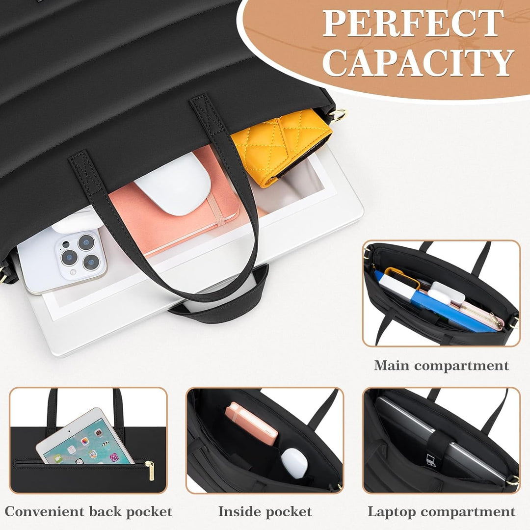 RAINYEAR 13-14 Zoll Damen Laptoptasche Aktentasche für Macbook Notebook Chromebook, Elegante Tasche