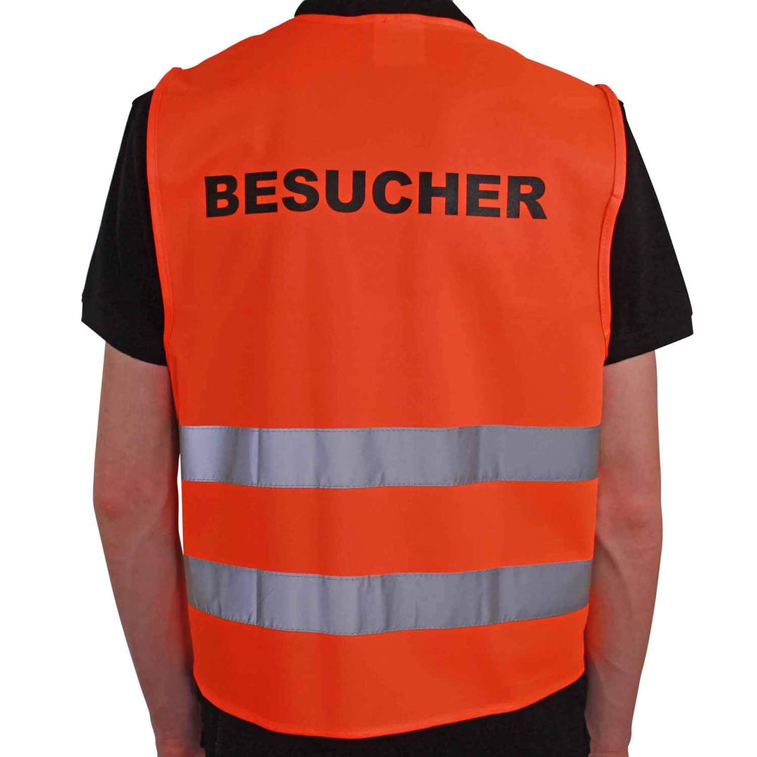 4business 5 Stück Kfz Qualitäts Warnweste BESUCHER orange EN ISO 20471 Klasse 2 für Erwachsene Unisi