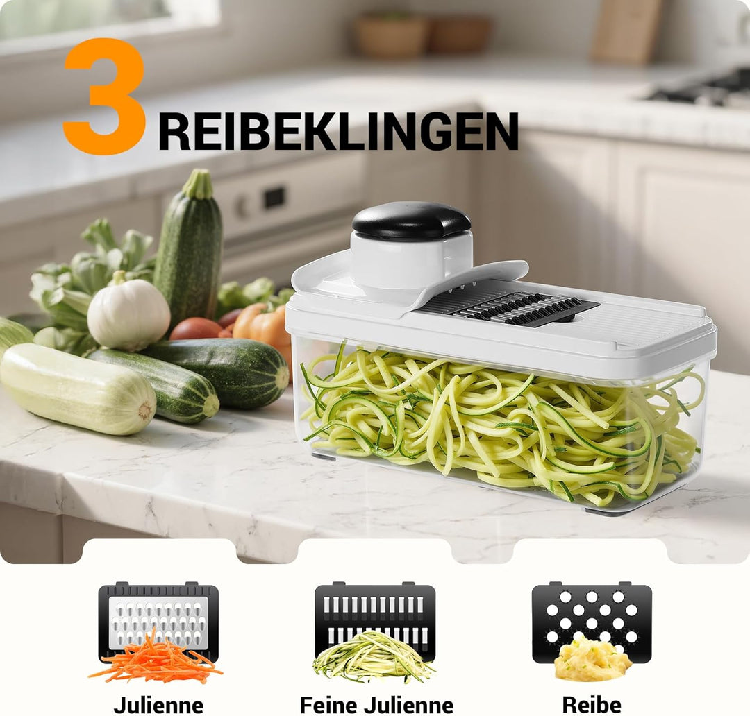 Gemüseschneider, Mandoline Gemüsehobel, Gurkenhobel Zwiebelschneider, 12 in 1 Multifunktionaler Gemü