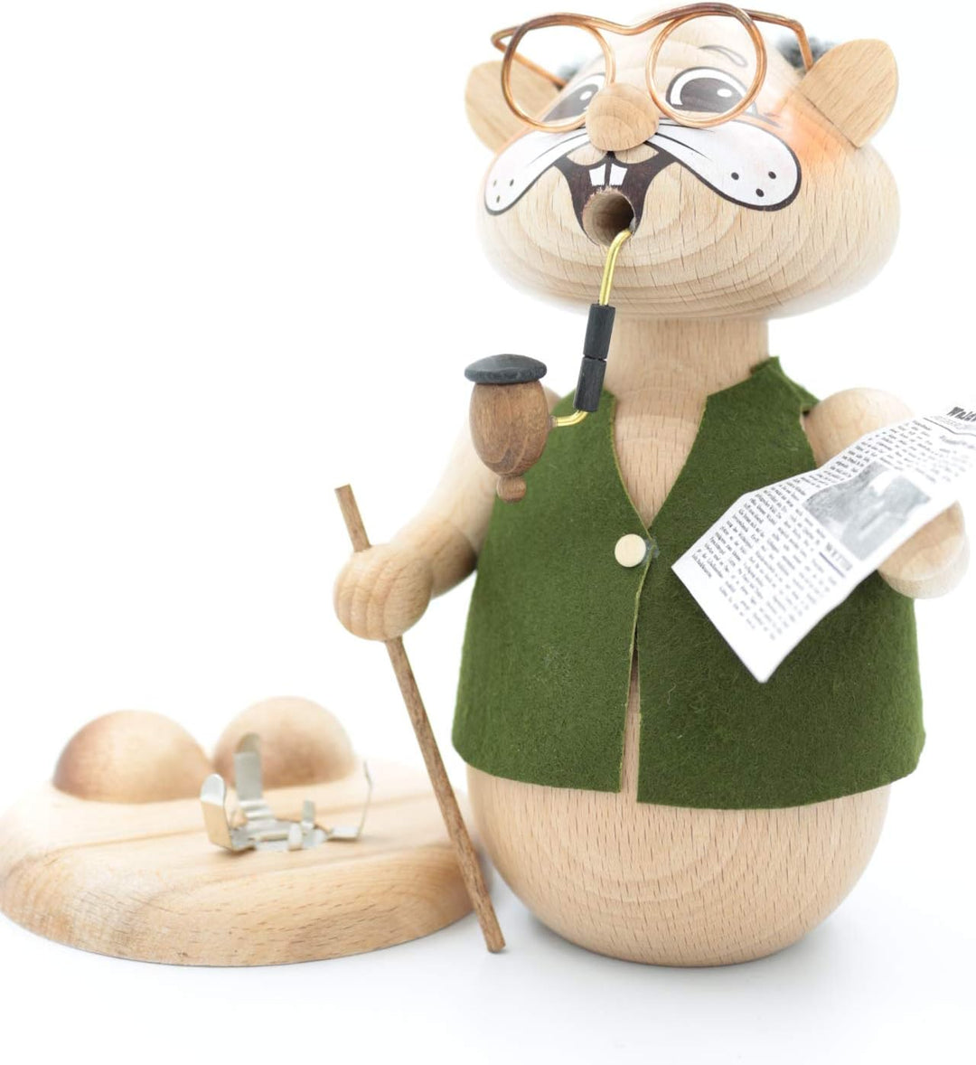 Kuhnert - Erzgebirgische Holzkunst Räuchermann Räucherfigur Hamster 18cm - Opa, Opa