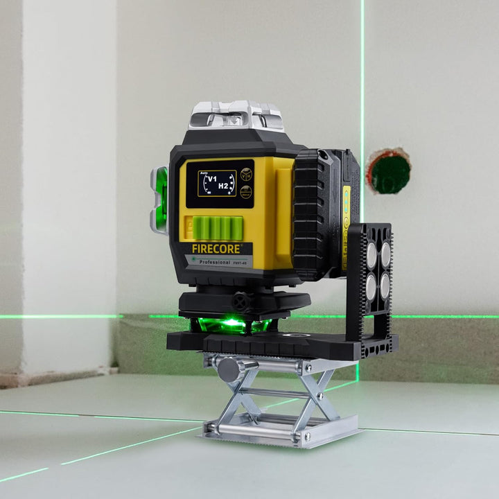 FIREOCRE Laser Level,4 x 360 Selbstnivellierendes grünes Fliesenlaserwerkzeug,3D Kreuzlinienlaser Ni