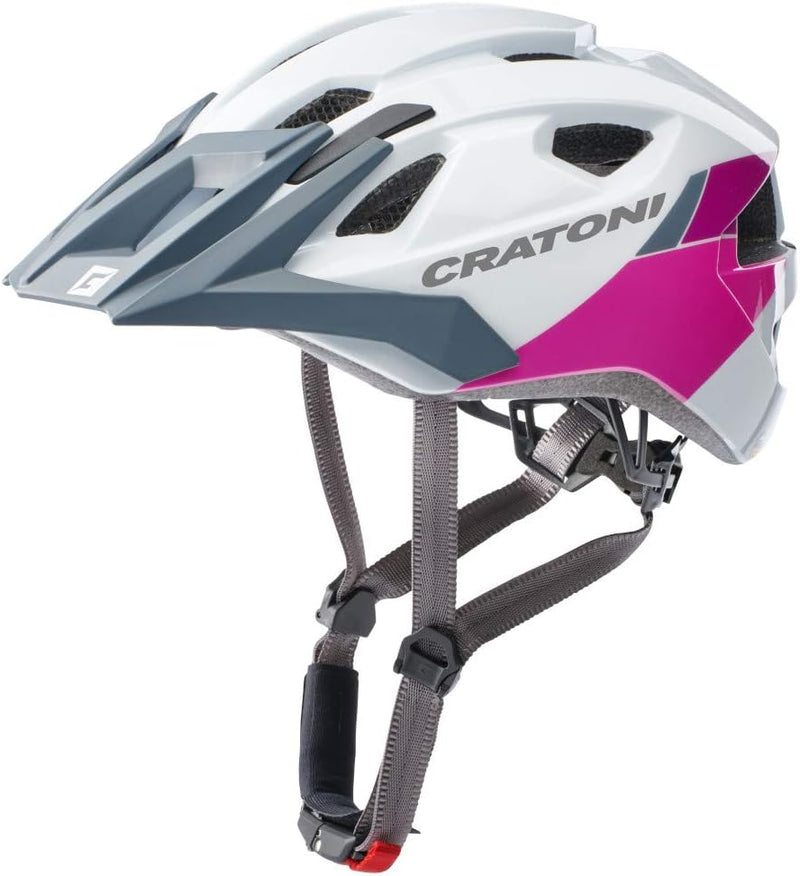 Cratoni Allride Mountainbikehelm Allround Fahrradhelm weiss/pink glanz Uni (53-59 cm), weiss/pink gl