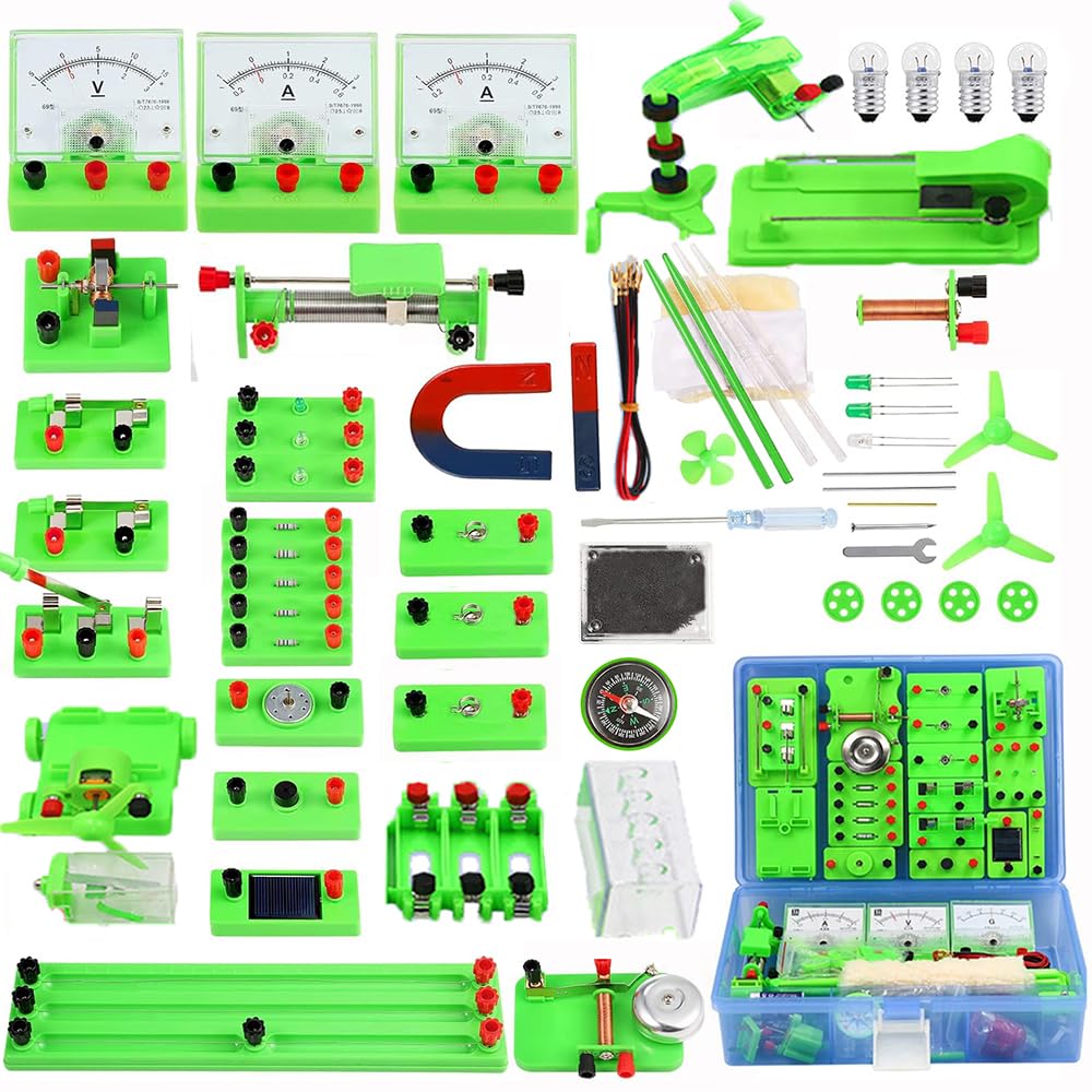 Physik Elektrische Schaltung Lernkit,Stromkreis Motor Kit,Elektrische Schaltung Lernkit,98pcs mit En